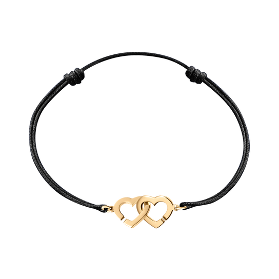 Double Coeurs R9 Yellow Gold Cord Bracelet Dinh Van 345106